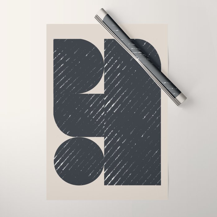 Mid Century Modern Geometric Shape  Wrapping Paper Gallery Image 1