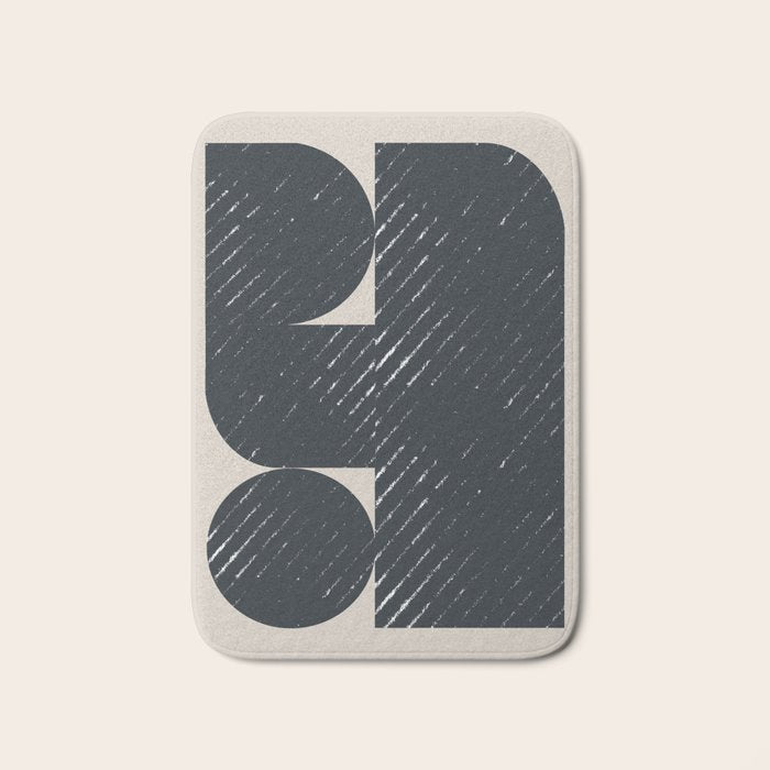 Mid Century Modern Geometric Shape  Bath Mat Gallery Image 1