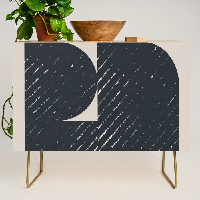 Mid Century Modern Geometric Shape  Credenza Gallery Image 1