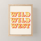 Wild Wild West Typography. Western Cowboy Art Mini Art Print Gallery Image 1