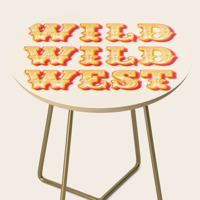 Wild Wild West Typography. Western Cowboy Art Side Table Gallery Image 2