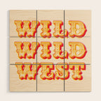 Wild Wild West Typography. Western Cowboy Art Wood Wall Art Gallery Image 1