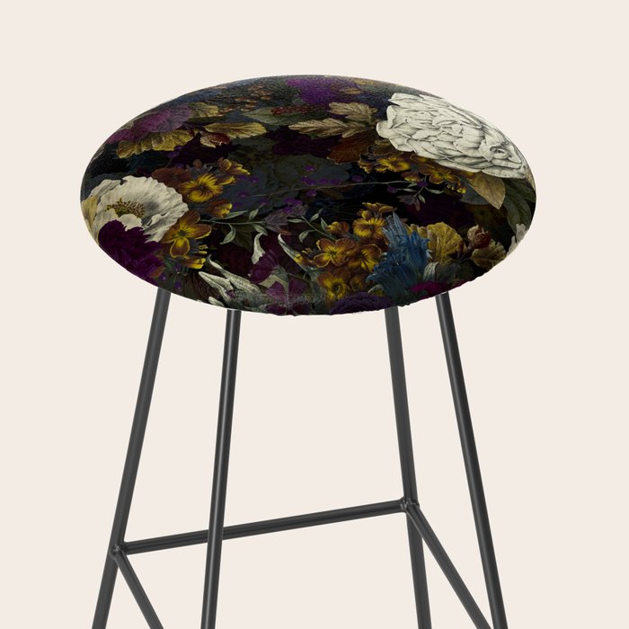 Dutch Vintage Midnight Flower Garden  Stool Gallery Image 2