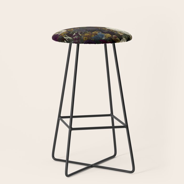 Dutch Vintage Midnight Flower Garden  Stool Gallery Image 1