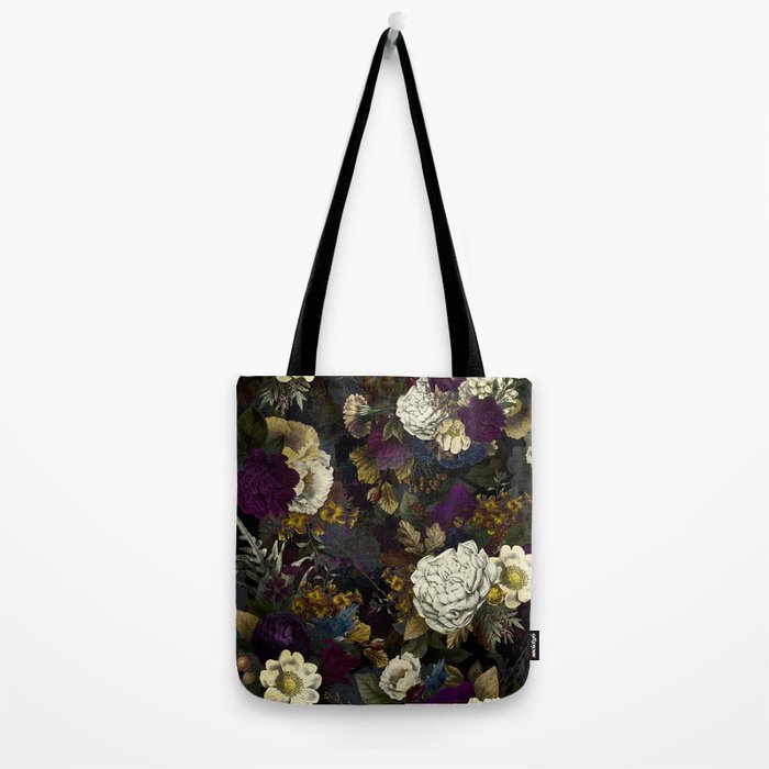 Dutch Vintage Midnight Flower Garden  Tote Bag Gallery Image 2