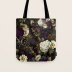 Dutch Vintage Midnight Flower Garden  Tote Bag Gallery Image 1