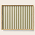 Olive Green Stripes Serving Tray Gallery Image 1