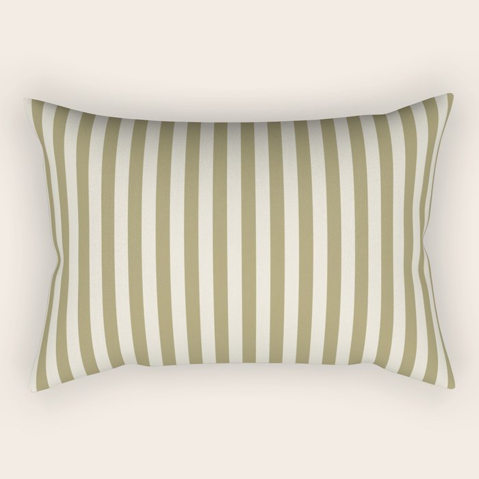 Olive Green Stripes Rectangular Pillow Gallery Image 1