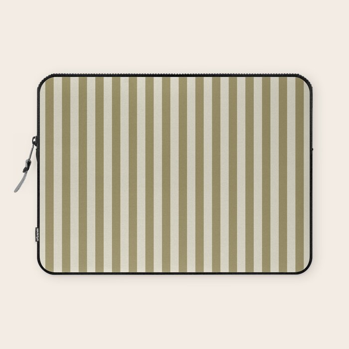 Olive Green Stripes Laptop Sleeve Gallery Image 1
