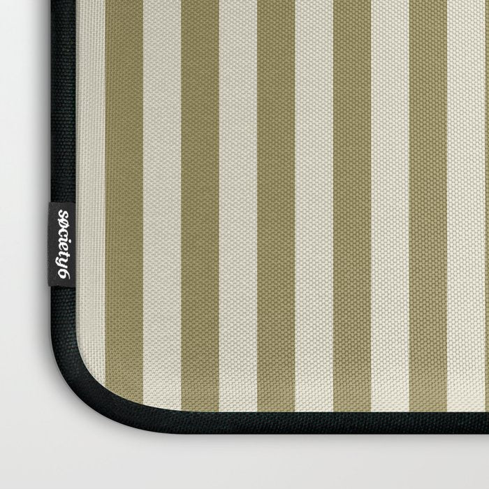 Olive Green Stripes Laptop Sleeve Gallery Image 3