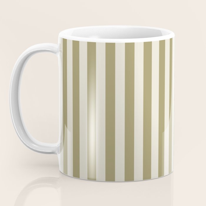 Olive Green Stripes Coffee Mug Gallery Image 3