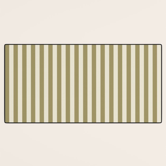 Olive Green Stripes Desk Mat Gallery Image 3