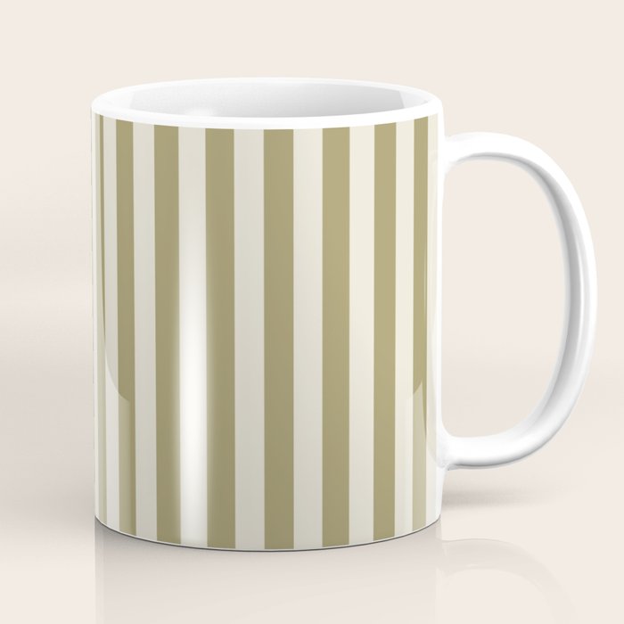 Olive Green Stripes Coffee Mug Gallery Image 1