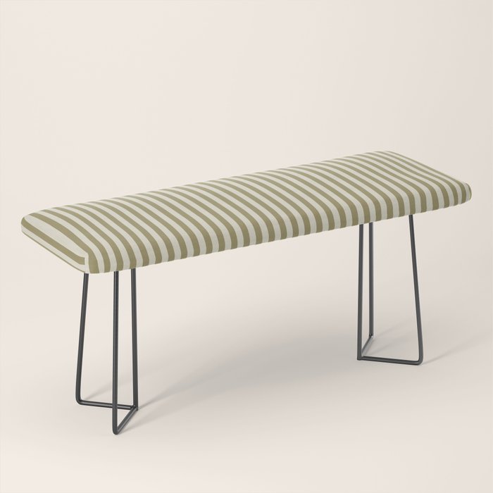 Olive Green Stripes Bench Gallery Image 1