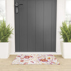 Exotic Oriental Chintz Peach Pink Floral Pattern Welcome Mat Gallery Image 3