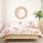 Exotic Oriental Chintz Peach Pink Floral Pattern Duvet Cover Gallery Image 3
