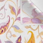 Exotic Oriental Chintz Peach Pink Floral Pattern Wall Tapestry Gallery Image 3