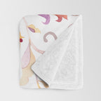 Exotic Oriental Chintz Peach Pink Floral Pattern Throw Blanket Gallery Image 3