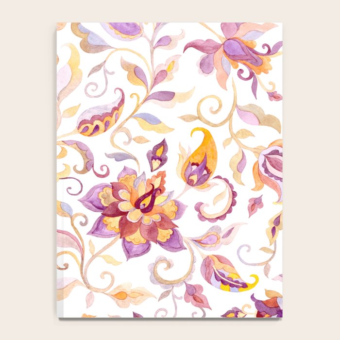 Exotic Oriental Chintz Peach Pink Floral Pattern Notebook Gallery Image 4