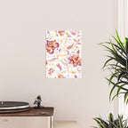 Exotic Oriental Chintz Peach Pink Floral Pattern Poster Gallery Image 2