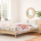 Exotic Oriental Chintz Peach Pink Floral Pattern Duvet Cover Gallery Image 2