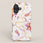 Exotic Oriental Chintz Peach Pink Floral Pattern iPhone Case Gallery Image 1