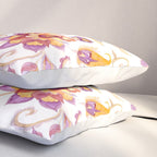 Exotic Oriental Chintz Peach Pink Floral Pattern Pillow Sham Gallery Image 3