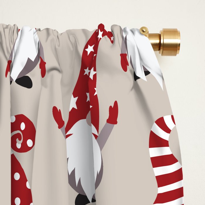Christmas Gnomes Polka Pattern Window Curtain Gallery Image 2