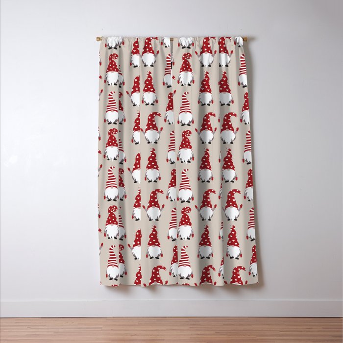Christmas Gnomes Polka Pattern Window Curtain Gallery Image 3