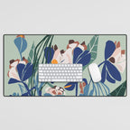Beauty outside - mint floral Desk Mat Gallery Image 1