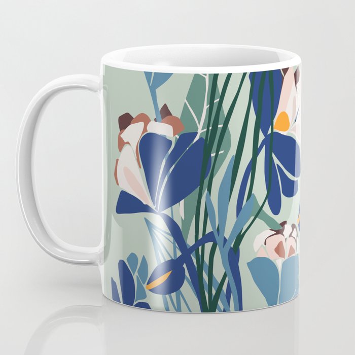 Beauty outside - mint floral Coffee Mug Gallery Image 3