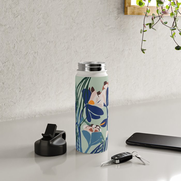Beauty outside - mint floral Water Bottle Gallery Image 4