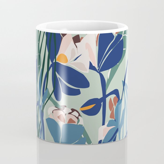 Beauty outside - mint floral Coffee Mug Gallery Image 4