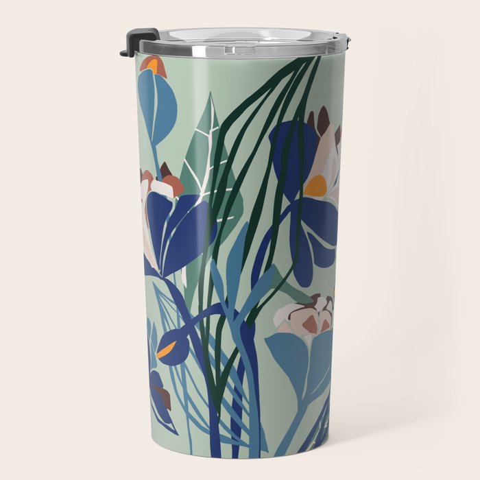 Beauty outside - mint floral Travel Mug Gallery Image 3