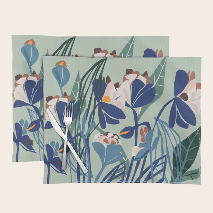 Beauty outside - mint floral Placemat Gallery Image 1