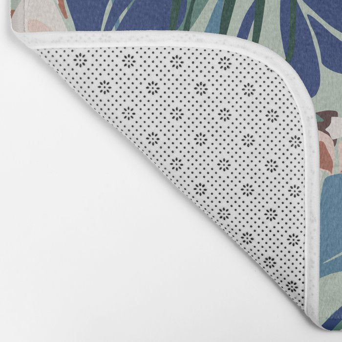 Beauty outside - mint floral Bath Mat Gallery Image 2