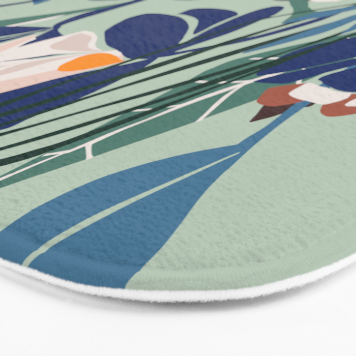 Beauty outside - mint floral Bath Mat Gallery Image 3