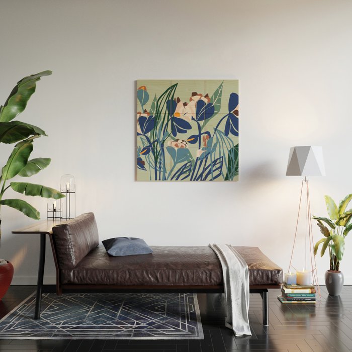 Beauty outside - mint floral Wood Wall Art Gallery Image 2