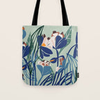 Beauty outside - mint floral Tote Bag Gallery Image 1