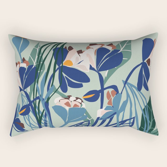 Beauty outside - mint floral Rectangular Pillow Gallery Image 2