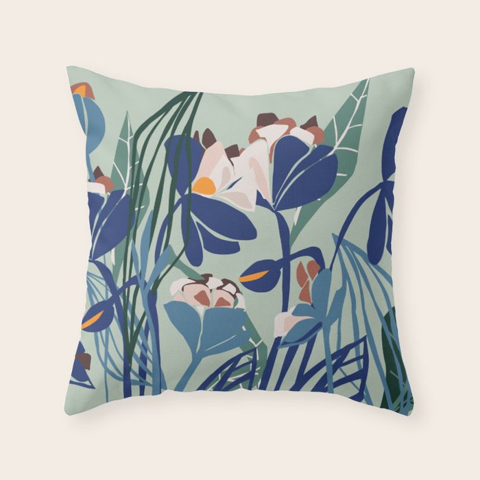 Beauty outside - mint floral Throw Pillow Gallery Image 6
