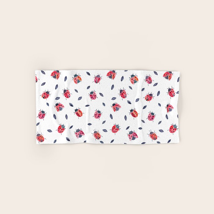 Lucky Ladybugs & Black Leaves Towels Gallery Image 1