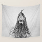 Chicken - Black & White Wall Tapestry Gallery Image 4