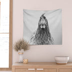 Chicken - Black & White Wall Tapestry Gallery Image 2