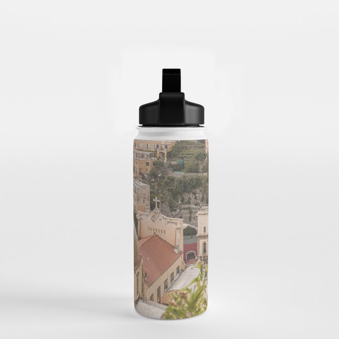 Positano Bliss Photo | Amalfi Coast Mountain Landscape In Pastel Color Art Print | Italy Travel Photography Water Bottle Gallery Image 2