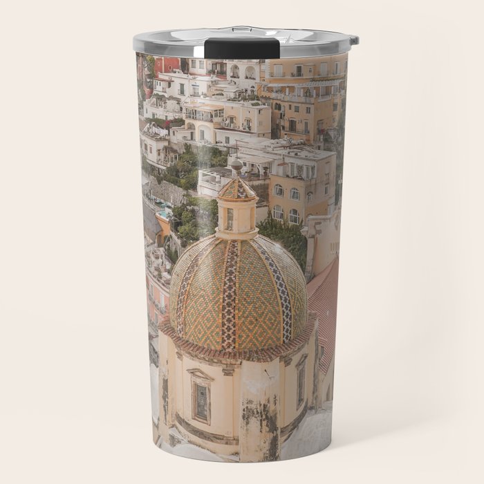 Positano Bliss Photo | Amalfi Coast Mountain Landscape In Pastel Color Art Print | Italy Travel Photography Travel Mug Gallery Image 1