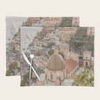 Positano Bliss Photo | Amalfi Coast Mountain Landscape In Pastel Color Art Print | Italy Travel Photography Placemat Gallery Image 1