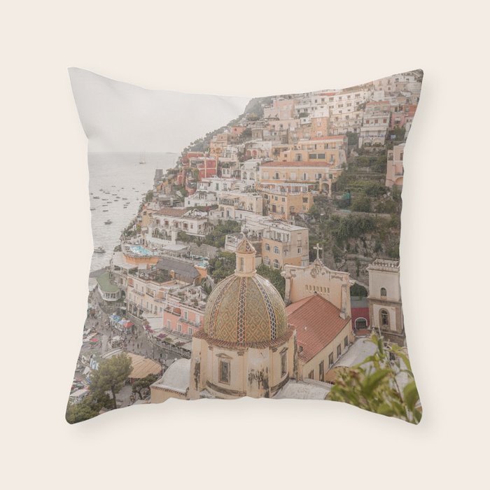 Positano Bliss Photo | Amalfi Coast Mountain Landscape In Pastel Color Art Print | Italy Travel Photography Throw Pillow Gallery Image 6