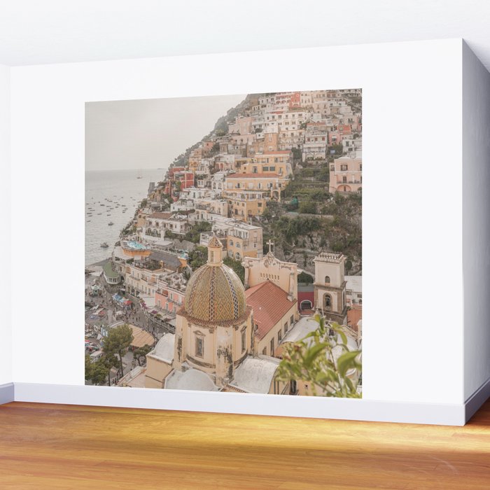Positano Bliss Photo | Amalfi Coast Mountain Landscape In Pastel Color Art Print | Italy Travel Photography Wall Mural Gallery Image 2