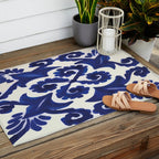 Talavera mexican tile traditional blue ceramic mosaic Outdoor Rug Gallery Image 2